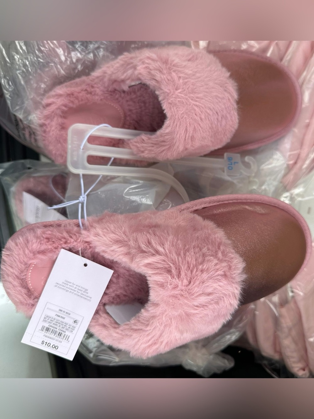 Target Pink Faux Fur Slide Slippers 9/10
